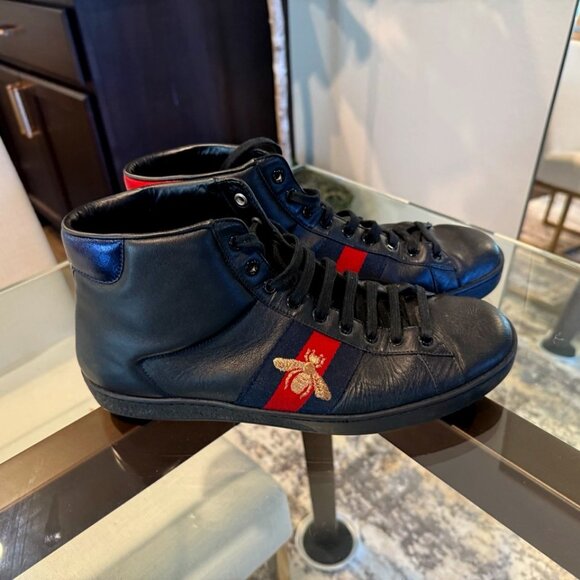 Gucci Bee Hi-Tops (Fits Like Sz 9.5-10) - Picture 1 of 5